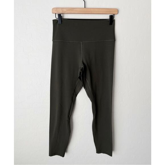 Lululemon high rise align crop leggings dark olive 2 - Picture 6 of 8